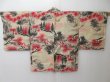 Photo1: 2126T04z360 Vintage Japanese Kimono Silk MEISEN HAORI Tree Off-white (1)