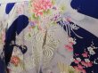 Photo2: 2206T08z1110  Japanese Kimono Silk FURISODE Peony Dark lavender blue (2)