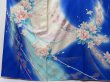 Photo5: 2008T03z1100  Japanese Kimono Silk FURISODE Flower Oriental blue (5)