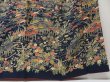 Photo6: 2109T03z940 Vintage Japanese Kimono Crepe Silk TSUKESAGE Flowers Dark navy (6)