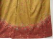 Photo6: 2128T09z1080  Japanese Kimono Silk TSUKESAGE Flowers Yellow ochre (6)