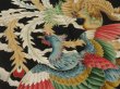 Photo3: 2F01z170 Vintage Japanese Kimono Silk  FABRIC Phoenix Black 49.6" (3)