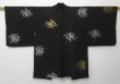 Photo2: 0802T06z800 Vintage Japanese Kimono Silk HAORI Black (2)