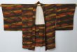 Photo5: 1221H08z540 Vintage Japanese Kimono Silk HAORI Brown Orane Moss (5)