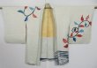 Photo5: 0113N05z590 Vintage Japanese Kimono Silk HAORI Mint-white Plant (5)