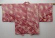 Photo1: 0916T07z500 Vintage Japanese Kimono Silk SHIBORI HAORI Red-Purple Wave (1)