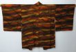 Photo2: 1221H08z540 Vintage Japanese Kimono Silk HAORI Brown Orane Moss (2)