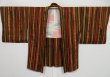 Photo7: 0624i06z610 Vintage Japanese Kimono Silk HAORI Brown (7)