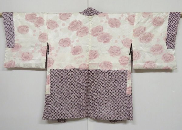 Photo1: 1126N04z560 Japanese Kimono Silk SHIBORI HAORI Blue-Purple (1)