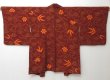 Photo2: 0516T06z600 Vintage Japanese Kimono Silk HAORI Brown Flower (2)