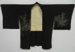 Photo6: 0616i03z580 Vintage Japanese Kimono Silk HAORI Black Scenery (6)