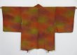 Photo2: 0126N09z550 Japanese Kimono Silk HAORI Red-Brown Flower (2)