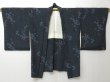 Photo5: 0518T10z470 Vintage Japanese Kimono Silk HAORI Dark gray Clover (5)