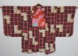 Photo6: 1217N01z450 Vintage Japanese Kimono Silk MEISEN HAORI Coral pink Block (6)