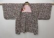 Photo5: 1006T08z440 Vintage Japanese Kimono Silk HAORI Brown Leaf (5)