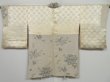 Photo10: 0604i02z620 Vintage Japanese Kimono Silk HAORI Light gray Flower (10)