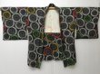 Photo5: 0629T01z550 Vintage Japanese Kimono Silk SHIBORI HAORI Black Round (5)