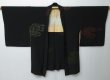 Photo6: 1222H04z480 Vintage Japanese Kimono Silk HAORI Black Cloud (6)