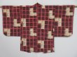 Photo2: 1217N01z450 Vintage Japanese Kimono Silk MEISEN HAORI Coral pink Block (2)