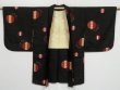 Photo5: 0411N10z430 Vintage Japanese Kimono Silk MEISEN HAORI Black (5)