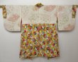 Photo8: 1401T02z390 Vintage Japanese Kimono Silk MEISEN HAORI Yellow Gray (8)