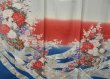 Photo4: 1219H09z1150 Japanese Kimono Silk FURISODE Light gray Flower cart (4)