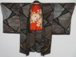 Photo1: 0618i09z850 Vintage Japanese Kimono Silk URUSHI HAORI Silver Black (1)