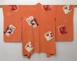 Photo2: 1428T02z630 Vintage Japanese Kimono Silk HAORI Coral orange Plum blossom (2)