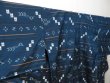 Photo2: 0604N10z900 Vintage Japanese Kimono Silk TSUMUGI Navy Kasuri (2)