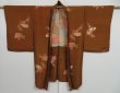 Photo6: 1028i08z430 Vintage Japanese Kimono Silk HAORI Dark olive (6)