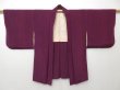 Photo6: 0921T06z550 Vintage Japanese Kimono Silk HAORI Grape Stripe (6)