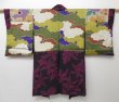 Photo7: 1328T03z470 Vintage Japanese Kimono Silk HAORI Black-Purple Cattleya (7)