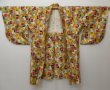 Photo5: 1401T02z390 Vintage Japanese Kimono Silk MEISEN HAORI Yellow Gray (5)