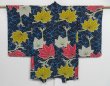 Photo1: 1021i06z510 Antique Japanese Kimono Silk HAORI Blue Yatsude (1)