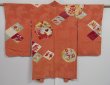 Photo1: 1215i07z530 Antique Japanese Kimono Silk LONG HAORI Salmon Flowers (1)