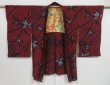 Photo5: 1418i07z710 Antique Japanese Kimono Silk HAORI Red Bamboo grass (5)