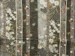 Photo5: 1529T03z940 Japanese Kimono Silk KOMON Black Gray Flowers (5)