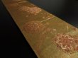 Photo2: 1A01z180 Japanese Kimono Silk OBI FABRIC Gold Flower 51.2" (2)