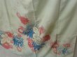 Photo4: 1109T08z890 Vintage Japanese Kimono Silk TSUKESAGE Mint-white Chrysanthemum (4)