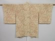 Photo1: 0726i09z600 Vintage Japanese Kimono Silk HAORI Off-white Marble (1)