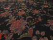 Photo2: 2V02z70 Japanese Kimono Crepe Silk  FABRIC Black Flowers 43.3" (2)