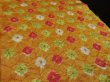 Photo2: 1Y10z30 Japanese Kimono Silk  FABRIC Yellow-Orange Shibori dyeing 38.6" (2)