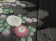 Photo3: 1W02z130 Japanese Kimono Silk  FABRIC Black Peony, Bird 46.5" (3)