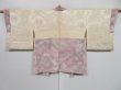 Photo9: 0730i09z500 Vintage Japanese Kimono Silk HAORI Ash pink Shading off (9)