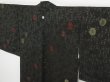 Photo3: 1013i07z650 Vintage Japanese Kimono Silk HAORI Black Chrysanthemum (3)