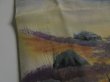 Photo7: 1F02z160 Japanese Kimono Silk Artist work FABRIC Black Scenery 51.2" (7)