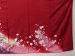 Photo3: 0305N01z1220 Japanese Kimono Silk FURISODE Dark red Sakura (3)