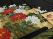 Photo2: 2W02z160 Japanese Kimono Silk Artist work FABRIC Black Peony 44.9" (2)