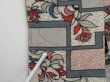 Photo7: 1614T06z530 Vintage Japanese Kimono Silk MEISEN KOMON Light gray Flower (7)