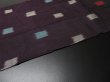 Photo3: 2W10z20 Vintage Japanese Kimono Silk MEISEN FABRIC Dark grape   32.3" (3)